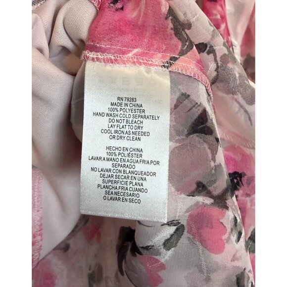 Alex Evenings Size 3X Chiffon Blouse Pink Layers Asymmetrical Floral NEW - Picture 4 of 11
